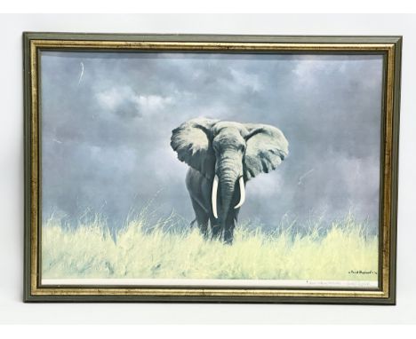 A signed ‘Wise Old Elephant’ print by David Shepherd. 83.5x60cm 