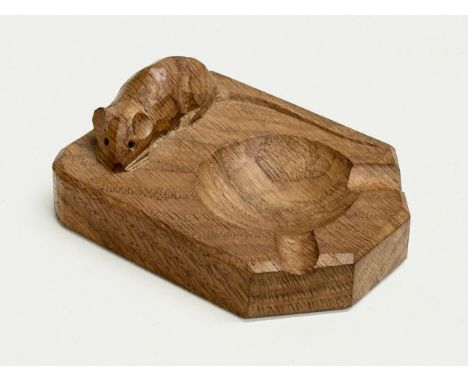 A Robert ‘Mouseman’ Thompson ashtray. 10x7.5cm 