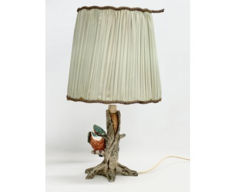 An M.J. Hummel Goebel pottery Kingfisher table lamp. Base 16x31cm 