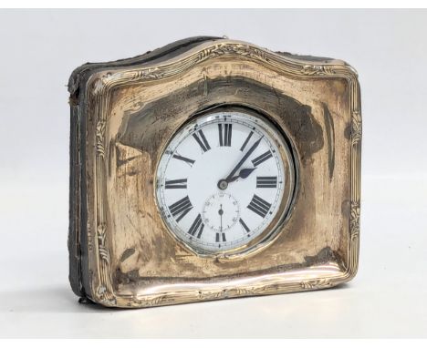 An early 20th century silver faced pocket watch case. Birmingham, 1922.