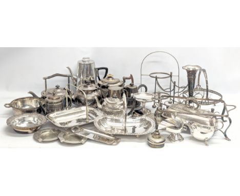 A large quantity of 19th Century and Early 20th Century silver plate 