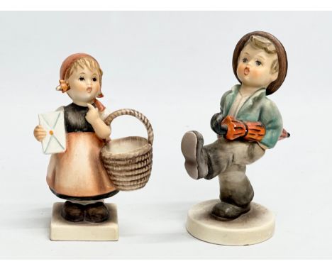 2 Goebel Pottery figurines. The Happy Traveler and Meditation. 