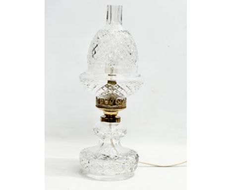 A Waterford Crystal ‘Acorn’ 2 piece table lamp. 44cm 