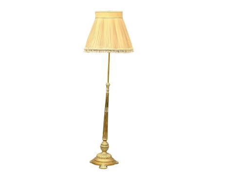 A large Early 20th Century brass standard lamp. Circa 1920. 185cm 
