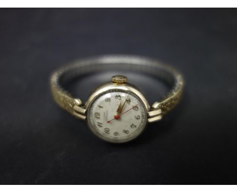 A vintage Girard-Perregaux 10ct gold filled ladies cocktail watch, the dial with gilt Arabic numerals, 17 jewel movement, sig