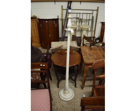 WHITE PAINTED WOODEN STANDARD LAMP