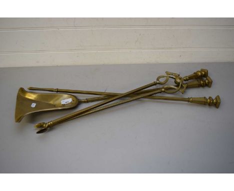 SET OF BRASS FIRE TOOLS