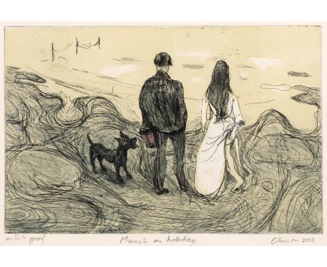 Chris Orr (b.1943)Munch on Holiday, 2013artist's proof, signed, dated, and titled in pencil (in the margin)etching and aquati