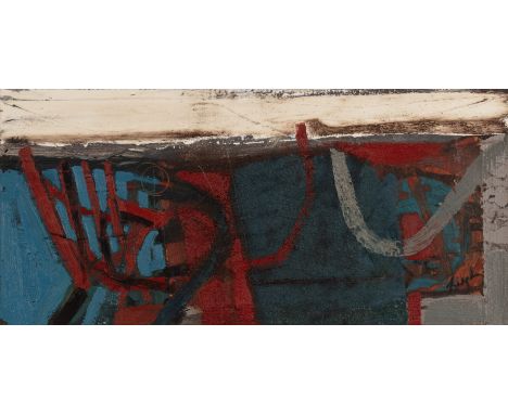 Leigh Davis (b.1976)Wreck, Gower Peninsula, 2016signed, titled, and dated (to reverse)oil on board15 x 32cm.  The painted sur