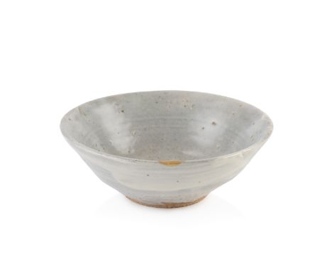 Bernard Leach (1887-1979) Small shallow bowl or tea bowlgrey glaze with kintsugi repair to the rimimpressed potter's seal mar