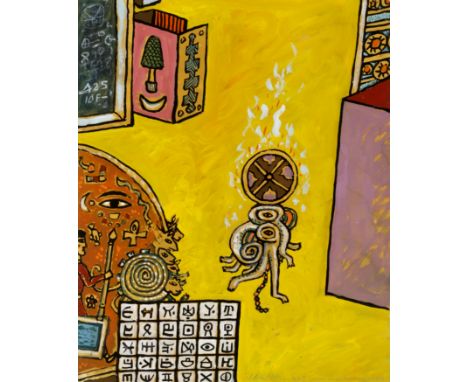 Alan Davie (1920-2014)Opus G.1919 Mystic Vision, Burning Wheel, April 1995signed, dated, and titled in pencil (lower)gouache 
