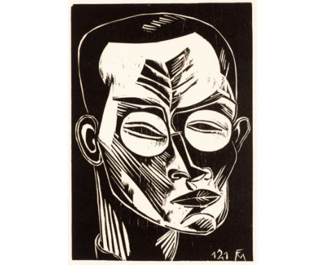 Conrad Felixmüller (1897-1977)Self Portrait, 1920signed with initials (in the plate)wood engraving33 x 24cm.