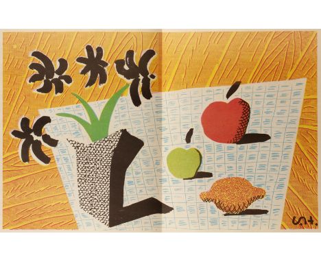 David Hockney (b.1937)Two Apples and One Lemon and Four Flowers, 1997offset lithograph57 x 47cm, unframed.  Generally good co