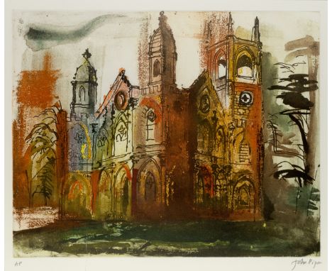 John Piper (1903-1992)Gothic Folly, Stowe (Levinson 376), 1985artist's proof, signed and inscribed in pencil (in the margin)e