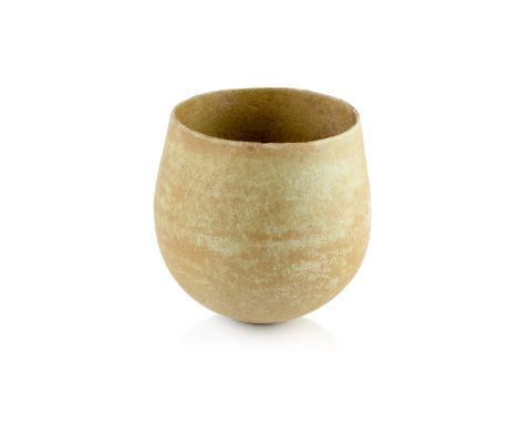 John Ward (1938-2023) Vessel, circa 1982with tan coloured glazeimpressed potter's seal mark to the base10.5cm high x 9.5cm ac