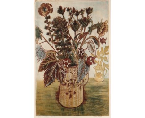  Richard Bawden (b.1936)Autumnal Bunch12/85, signed, titled, and numbered in pencil (in the margin)etching and aquatint62 x39