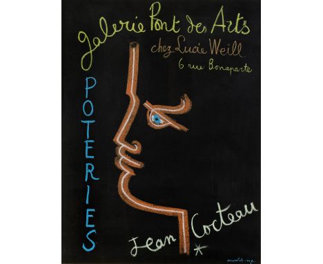 Jean Cocteau (1889-1963)Galerie Des Pont des Arts Poteries, 1958signed in the plate (lower right)lithograph61 x 48cm.   Condi