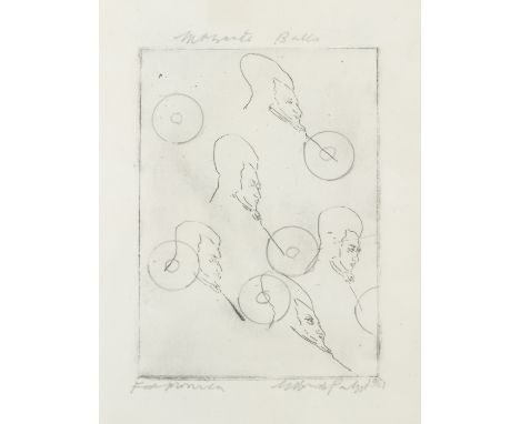 Eduardo Paolozzi (1924-2005)Mozart's Ballssigned, inscribed, and dated in pencil (in the margin)etching and pencil22 x 16cm.