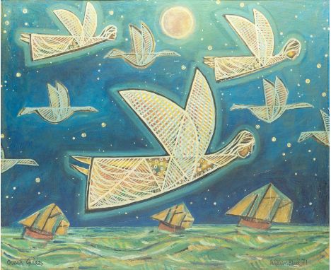 William Black (20th Century Cornish School)Ocean Guides, 1971signed, dated, and titled (lower)oil on board44 x 54cm.  Appears