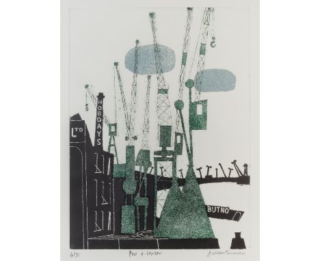 Julian Trevelyan (1910-1988)Pool of London, 1969from the Thames suite4/75, signed, titled, and numbered in pencil (in the mar