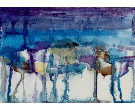 Anthony Benjamin (1931-2002)Drenched Blue, 1959signed and dated (lower left)watercolour and ink12.5 x 18cm. Provenance:Belgra