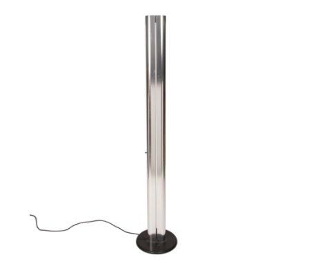 Gianfranco Frattini (1926-2004) for ArtemideMegaron floor lampchrome on circular black base182cm high.  Overall good conditio