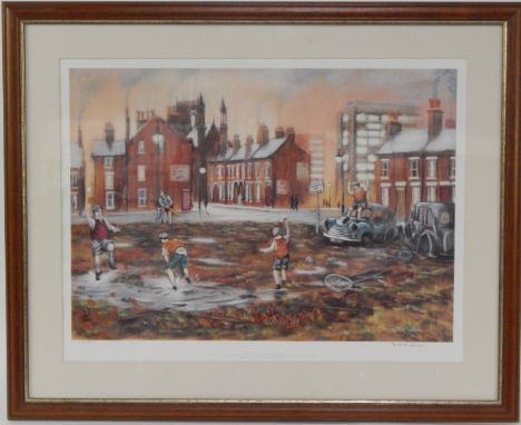 Bernard McMullen (British, 1952-2015). Cricket on the Croft, limited edition print 425/850, signed, 40cm H, 54cm W.