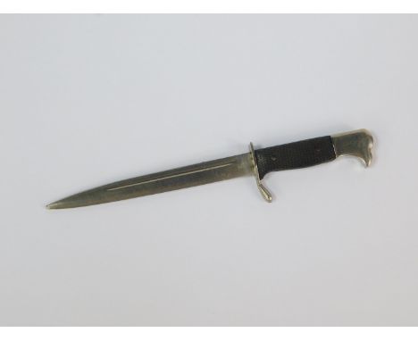 A German WWII miniature dress dagger, scabbard lacking, engraved for Franz J. Stankowiak, H B G. RUF, 249951, engraved DRGM .
