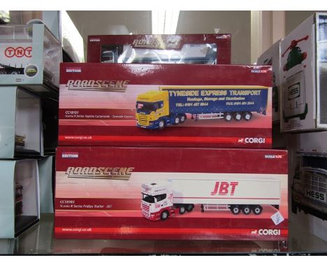 Ten boxed Corgi Roadscene 1:76 scale diecast model trucks: CC18201, CC18204, CC18105, CC18004, CC18001, CC18101, CC18202, CC1