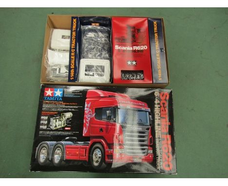 A Tamiya 56323 1:14 scale radio control Scania R620 6x4 Highline Tractor Truck plastic model kit 