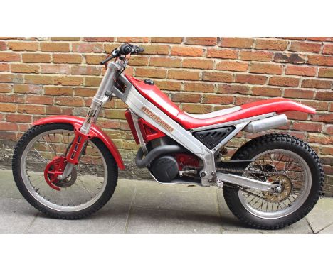 A 1992 Montessa 250cc competition trials bike, 2-stroke water-cooled engine, red 