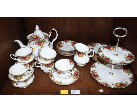 SECTION 34.  A 6 part tea set of Royal Albert "Old Country Roses" comprising of 6 cups, saucers and side plates, together wit