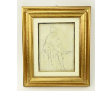 Oskar (Oscar) Kokoschka  (1886 - 1980), Austrian Pencil drawing on paper "Woman Dressing". Signed and dated '63 upper left. T