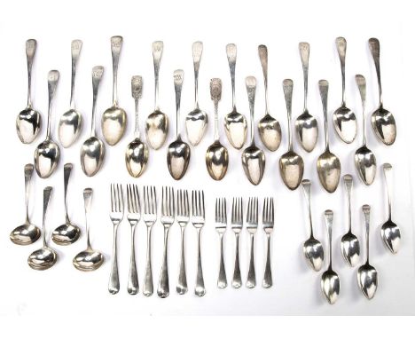 Large collection of silver flatware cutlery including, spoons, forks, teaspoons, etc all hallmarked with various marks, some 