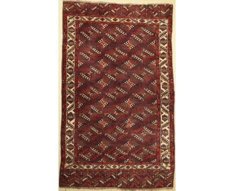 Antiker Yomud,   Hauptteppich Turkmenistan, mitte 19 Jhd., Wolle geknüpft auf Wolle, mit Dyrnak-Göls, ca. 290 x 180 cm, EHZ: 