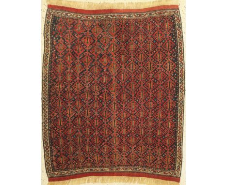 Antiker Kelim,   Turkmenistan, um 1900, Wolleauf Wolle, ca. 124 x 105 cm, EHZ: 2Antique Kilim, Turkmenistan, around 1900, woo