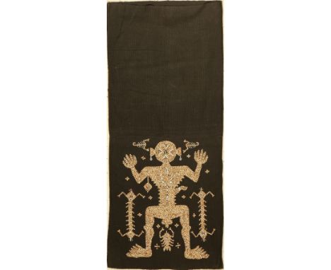 Tubular Kleid (Rohrförmig),   traditionelle Kleidung, Sumba (Indonesien), um 1940/50, ca. 130 x 58 cm, Baumwolle, handgewebt 