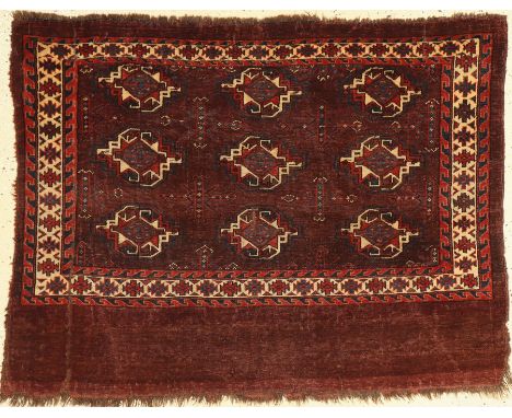 Antiker Karadashli Tschowal,   Turkmenistan, 19. Jhd, Wolle auf Wolle, ca. 109 x 80 cm, EHZ: 5Antique Karadashli Jowal, Turkm