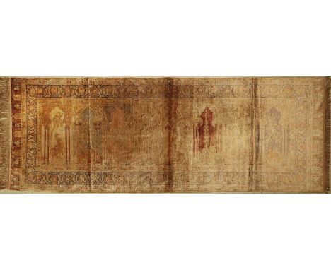 Seiden Kayseri Saf,   Türkei, um 1950, Seide geknüpft auf Baumwolle, ca. 282 x 105 cm, EHZ:2Seiden Kayseri Saf, Turkey, aroun