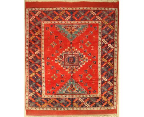 Antiker Bergama,   Türkei, um 1910, Wolle geknüpft auf Wolle, ca. 225 x 186 cm, EHZ: 2, guter ZustandAntique Bergama, Turkey,