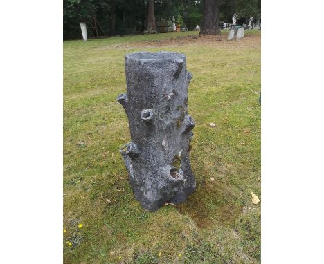 Garden pots/urns: A fired earthenware strawberry planter in the form of a tree trunk, circa 1870, 90cm highThe Cotswold Colle