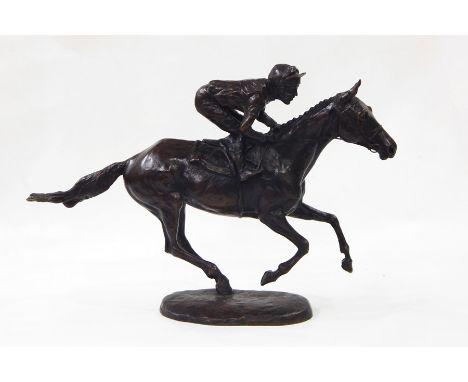 Belinda Sillars (20th century) bronze figure of jockey and horse, limited edition 9/12 and signed to base, 33cm Condition Rep