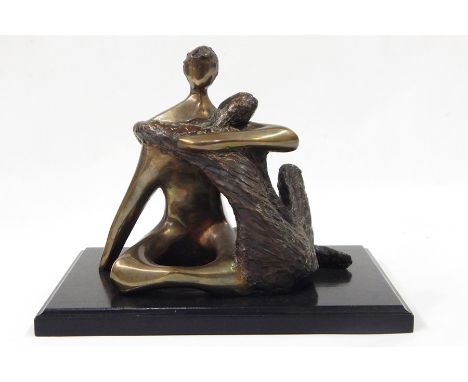 Attributed to Aggie Cohen (?) (20th century) bronze Princess and Rock, limited edition 7/8, signed 'AGI' and dated 96, 25cm C