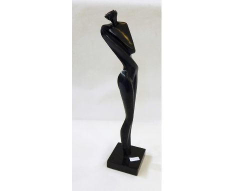20th century school female bronze figure, 53cm 