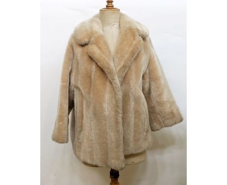Cream faux-fur short jacket labelled Tissavel