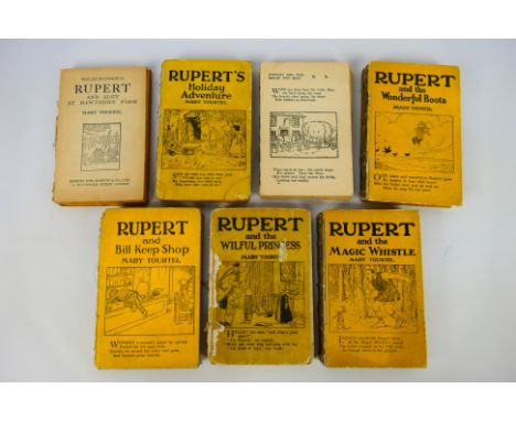Rupert The Bear - 6 x vintage Rupert The Bear 1930s books by Mary Tourtel. Lot includes Rupert and the Wilful Princess, Ruper