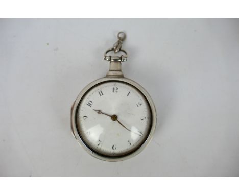 A George III silver pair cased pocket watch, both cases of Birmingham assay 1810 and with sponsors mark for William Howard, t