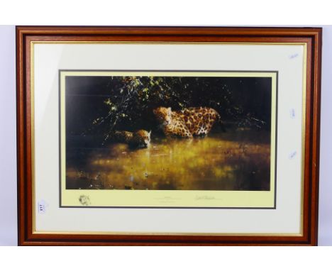David Shepherd (1931 - 2017) - A limited edition print entitled Jaguars, A Cool And Shady pool In The South American Rainfore