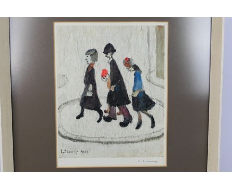 Laurence Stephen Lowry RBA RA (1887-1976) - A pencil signed print, The Family, with Fine Art Trade Guild blind stamp, DAL, si