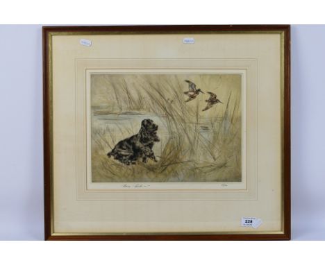 Henry Wilkinson R.E (1921 - 2011) - A dry point etching titled verso Black Cocker & Snipe, signed in pencil and numbered 149/
